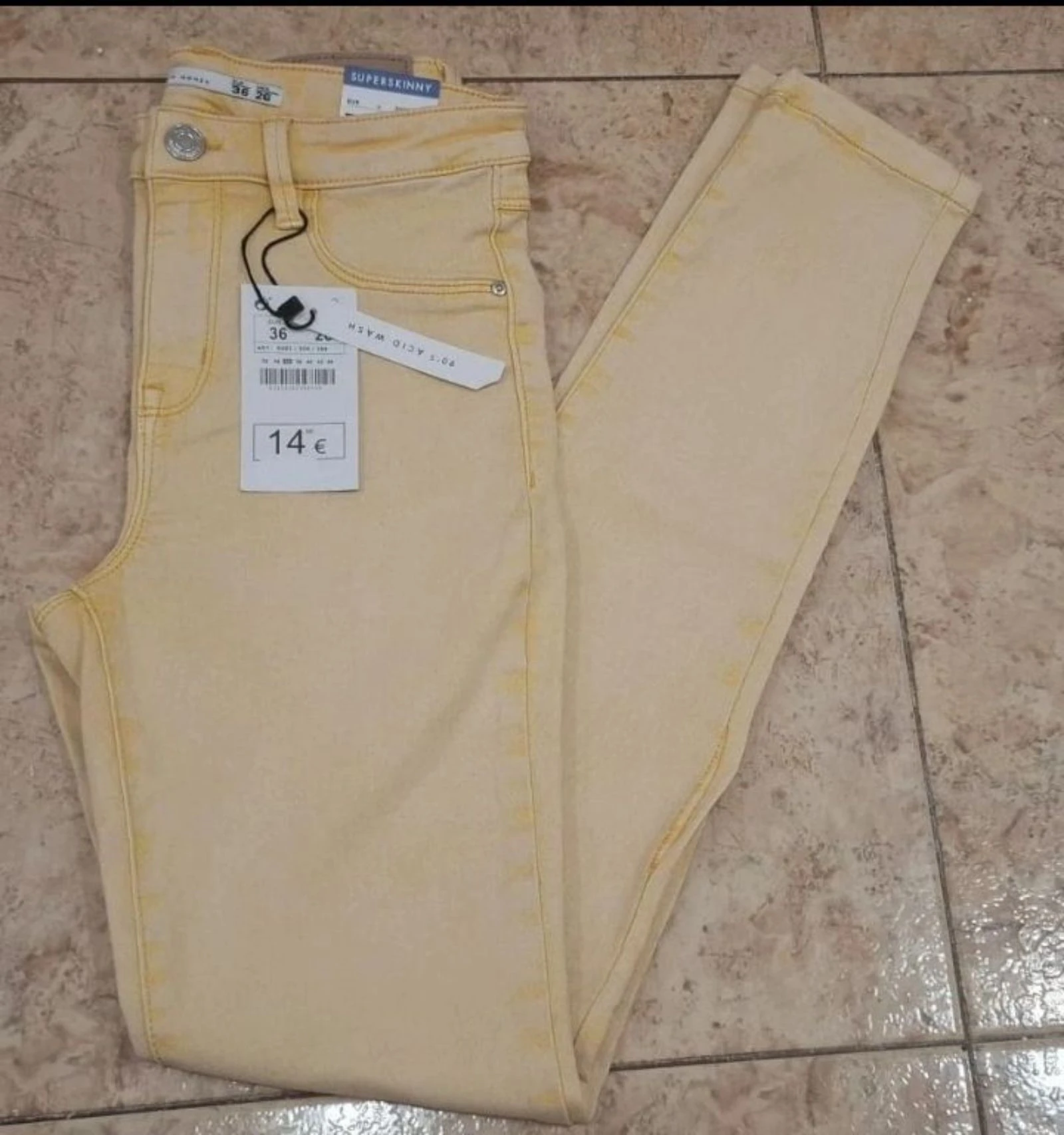 Jeans Super Skinny Lefties Amarillo Pastel límite edición Y2K – photo 4